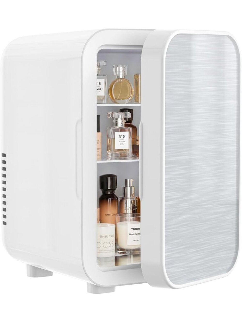 6L Mini Skincare Fridge with Glass Panel - Portable Cooler & Warmer for Makeup